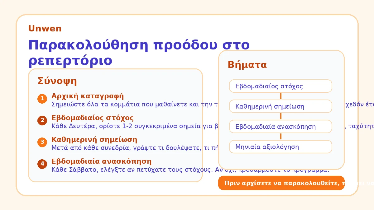 Παρακολούθηση προόδου στο ρεπερτόριο